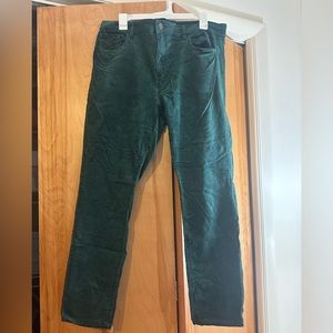 LOFT Green Velvet Tapered Pants